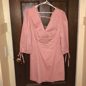 Baby pink backless dress